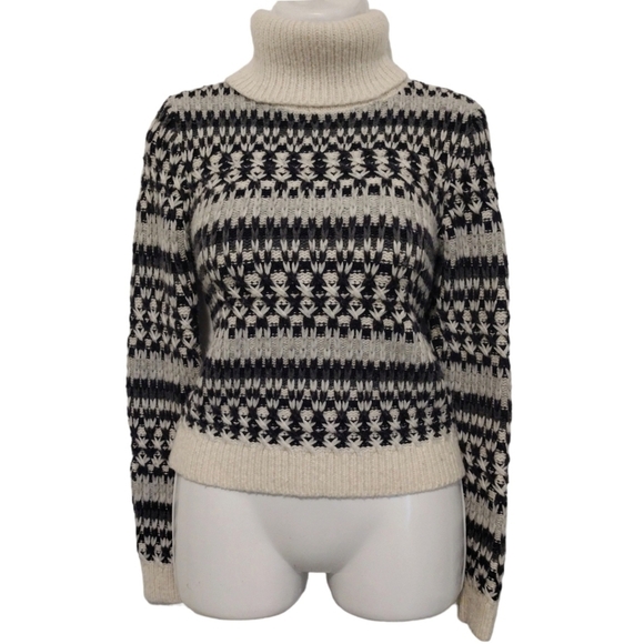 Loft - Knit Stitched Striped Turtleneck Sweater - Picture 4 of 16